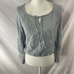 Hollister Stripe Embroidered sleeve top